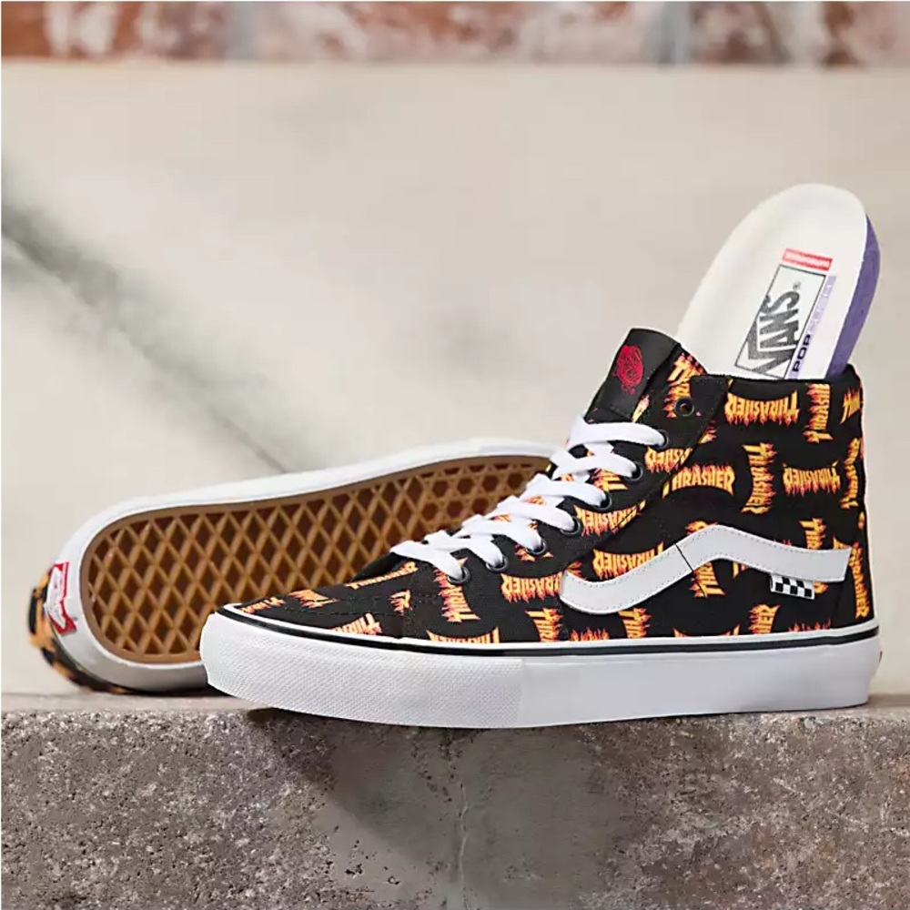 Vans X Thrasher Skate Sk8-Hi Shoe no box